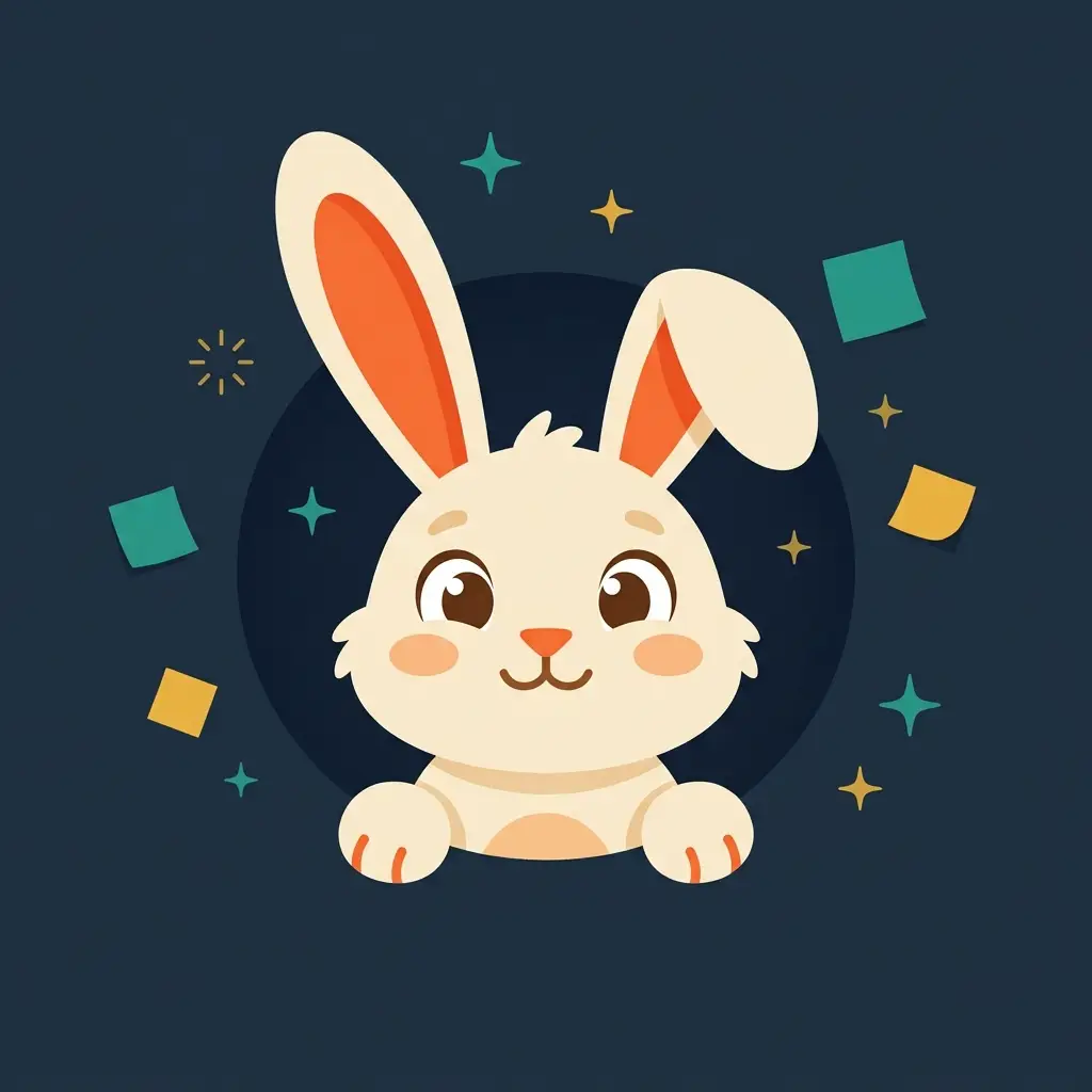 The ADHDyap rabbit mascot popping out of a rabbit hole